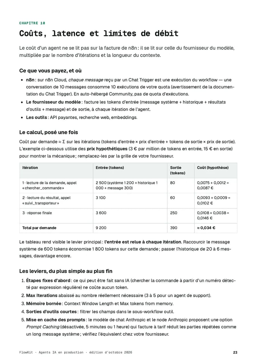 Une page intérieure du guide « Agents IA en production »